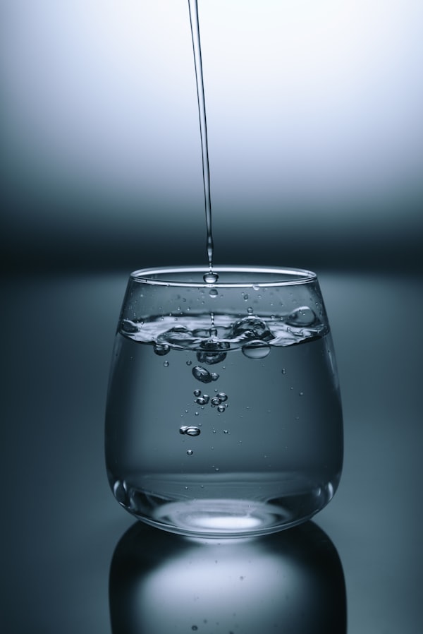 Glass of water with lemon